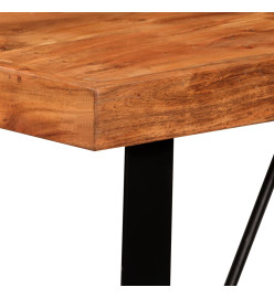 Ensemble de bar 5 pcs Bois d'acacia massif et cuir véritable