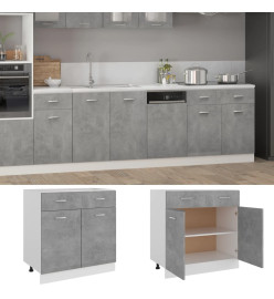 Armoire de plancher à tiroir Gris béton 80x46x81,5 cm Aggloméré