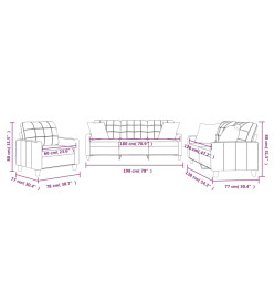 Ensemble de canapés 3 pcs avec coussins crème similicuir