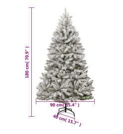 Sapin de Noël artificiel à charnières avec neige floquée 180 cm