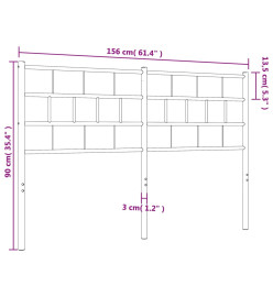 Tête de lit métal noir 150 cm
