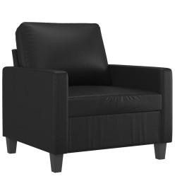 Fauteuil avec repose-pied Noir 60 cm Similicuir