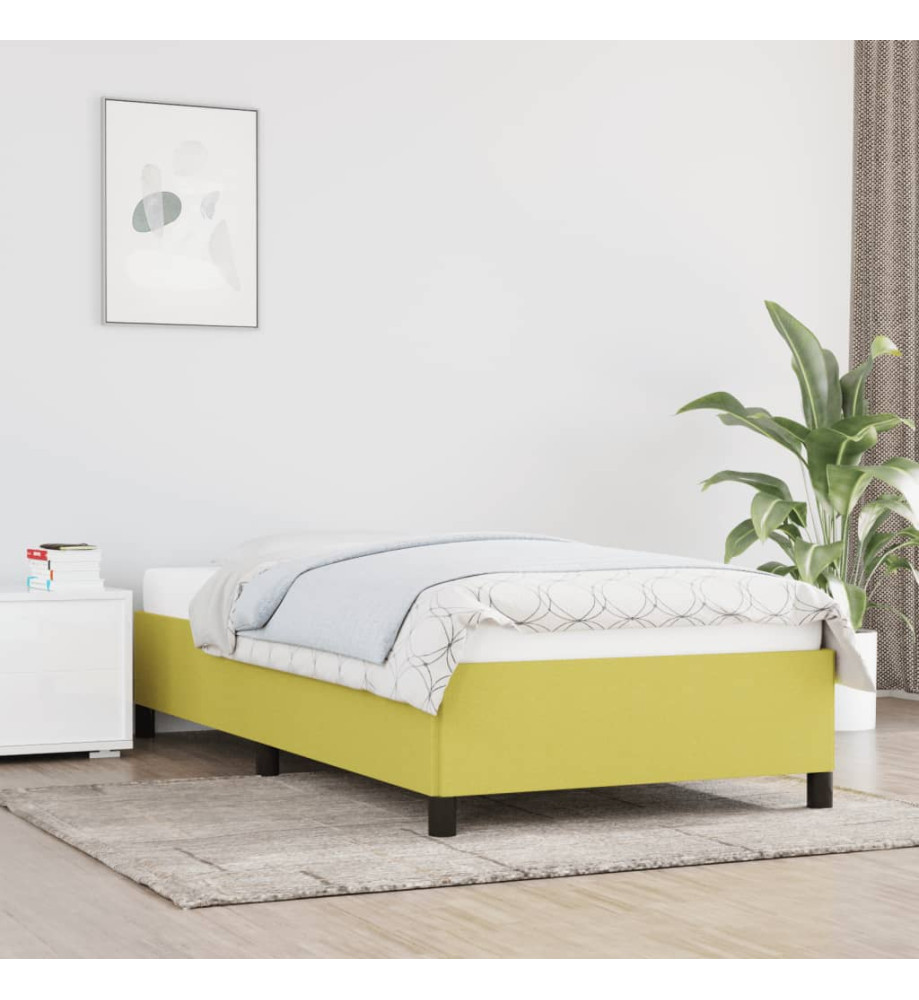 Cadre de lit Vert 90x200 cm Tissu Cadre de lit Vert 90x200 cm Tissu