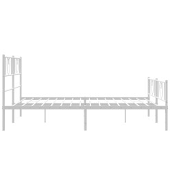 Cadre de lit métal avec tête de lit/pied de lit blanc 135x190cm
