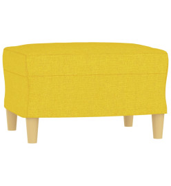 Canapé à 3 places avec repose-pieds Jaune clair 180 cm Tissu