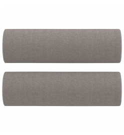 Canapé 2 places avec oreillers décoratifs taupe 140 cm tissu