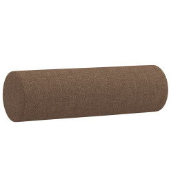 Canapé 2 places avec oreillers décoratifs marron 120 cm tissu