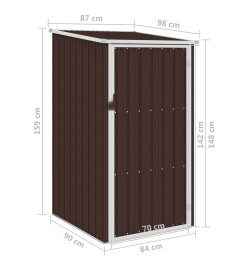 Abri de jardin Marrron 87x98x159 cm Acier galvanisé