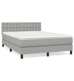 Lit à sommier tapissier avec matelas Gris clair 140x190cm Tissu
