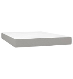 Lit à sommier tapissier avec matelas Gris clair 140x190cm Tissu