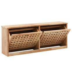 Banc de rangement de chaussures 94x20x38cm Bois massif de noyer