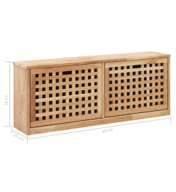 Banc de rangement de chaussures 94x20x38cm Bois massif de noyer