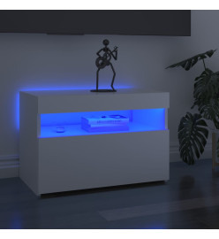 Meubles TV avec lumières LED 2 pcs blanc brillant 60x35x40 cm