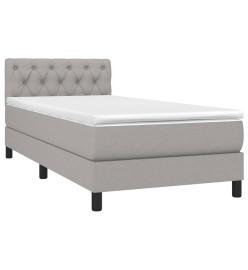 Sommier tapissier avec matelas et LED Gris clair 80x200cm Tissu