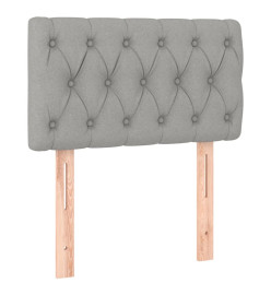 Sommier tapissier avec matelas et LED Gris clair 80x200cm Tissu