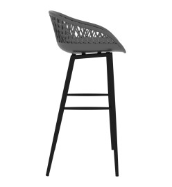 Chaises de bar lot de 2 gris