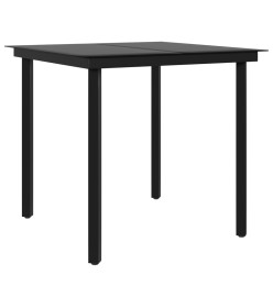 Mobilier de salle à manger de jardin coussins 3 pcs Marron/noir