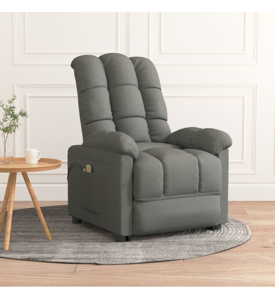 Fauteuil électrique de massage Gris foncé Tissu