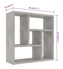 Étagère murale Gris béton 45,1x16x45,1 cm Aggloméré