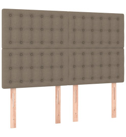 Sommier tapissier avec matelas et LED Taupe 140x200 cm Tissu