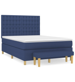 Lit à sommier tapissier avec matelas Bleu 140x200 cm Tissu