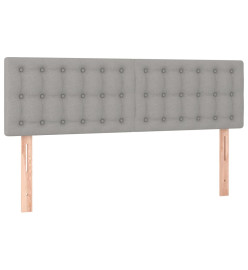 Lit à sommier tapissier avec matelas Gris clair 140x200cm Tissu