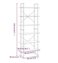 Armoire haute Sonoma gris 80x30x210 cm Bois d'ingénierie