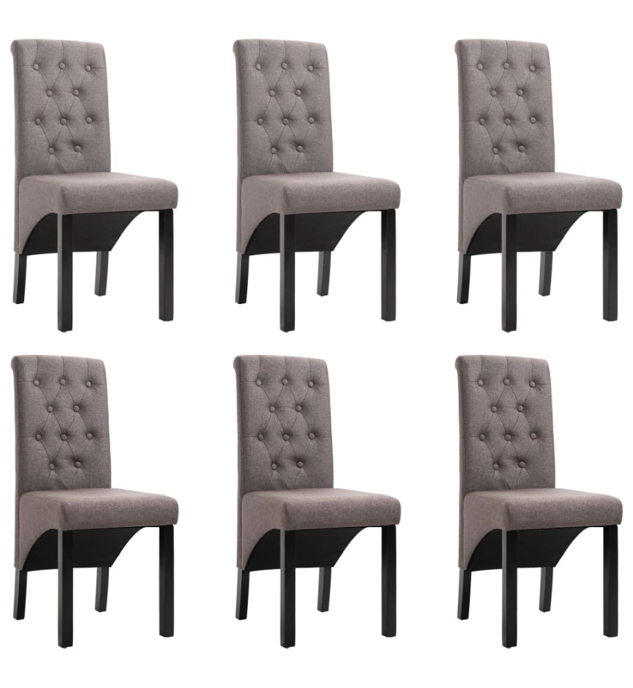 Chaises à manger lot de 6 taupe tissu