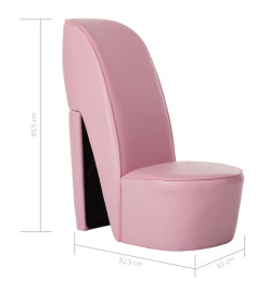 Chaise en forme de chaussure à talon haut Rose Similicuir