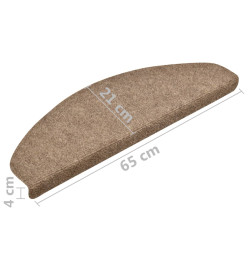 Tapis autoadhésifs de marches 10 pcs Crème 65x21x4cm Aiguilleté