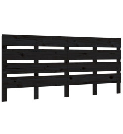 Tête de lit Noir 140x3x80 cm Bois massif de pin