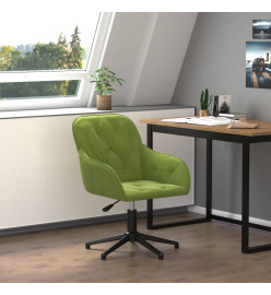 Chaise pivotante de bureau Vert clair Velours