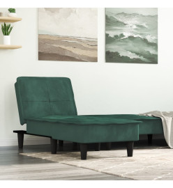 Chaise longue vert foncé velours