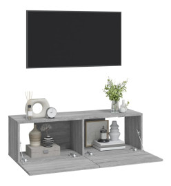 Meubles TV 2 pcs Sonoma gris 100x30x30 cm Bois d'ingénierie