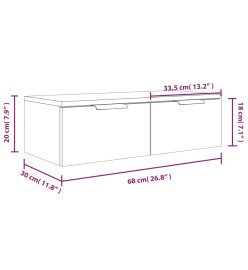 Armoire murale Sonoma gris 68x30x20 cm Bois d'ingénierie