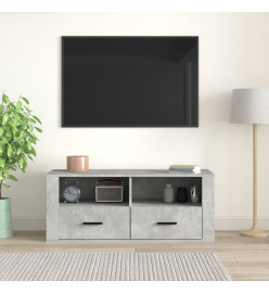 Meuble TV Gris béton 100x35x40 cm Bois d'ingénierie