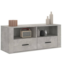 Meuble TV Gris béton 100x35x40 cm Bois d'ingénierie