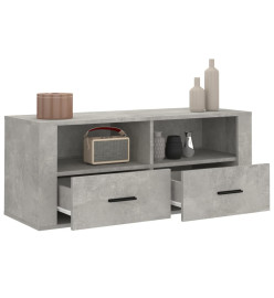 Meuble TV Gris béton 100x35x40 cm Bois d'ingénierie