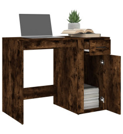 Bureau Chêne fumé 100x49x75 cm Bois d'ingénierie