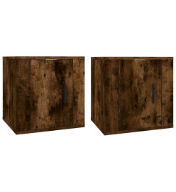 Meubles TV muraux 2 pcs Chêne fumé 40x34,5x40 cm