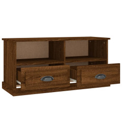 Meuble TV chêne marron 93x35,5x45 cm bois d'ingénierie