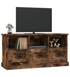 Meuble TV chêne fumé 100x35x50 cm bois d'ingénierie