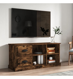 Meuble TV chêne fumé 102x35,5x47,5 cm bois d'ingénierie