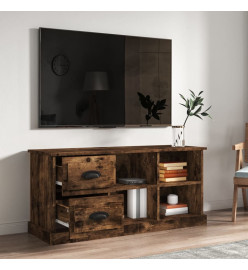 Meuble TV chêne fumé 102x35,5x47,5 cm bois d'ingénierie