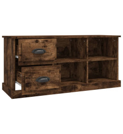 Meuble TV chêne fumé 102x35,5x47,5 cm bois d'ingénierie