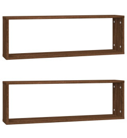 Étagères murales cubiques 2 pcs Chêne marron 80x15x26,5 cm