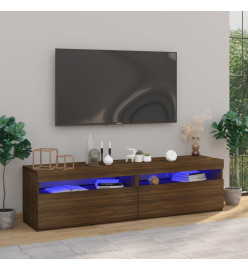 Meubles TV avec lumières LED 2 pcs Chêne marron 75x35x40 cm