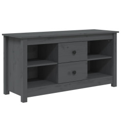 Meuble TV Gris 103x36,5x52 cm Bois de pin massif