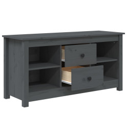 Meuble TV Gris 103x36,5x52 cm Bois de pin massif