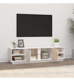 Meuble TV Blanc 156x40x40 cm Bois de pin massif